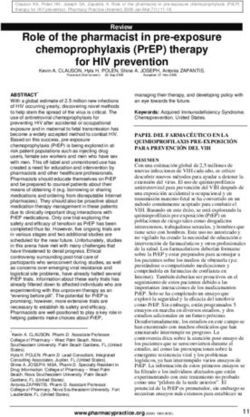 ROLE OF THE PHARMACIST IN PRE-EXPOSURE CHEMOPROPHYLAXIS (PREP) THERAPY FOR HIV PREVENTION