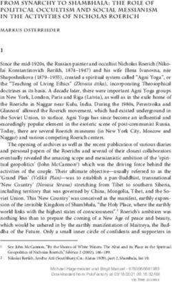 From Synarchy to Shambhala: The Role of Political Occultism and Social Messianism in the Activities of Nicholas Roerich Markus Osterrieder - Peter ...