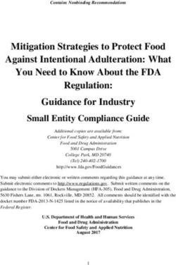 Mitigation Strategies to Protect Food Against Intentional Adulteration: What You Need to Know About the FDA Regulation: Guidance for Industry