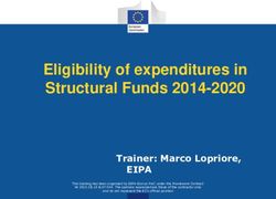 Eligibility of expenditures in Structural Funds 2014-2020