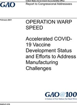 OPERATION WARP SPEED Accelerated COVID- 19 Vaccine Development Status and Efforts to Address Manufacturing Challenges - Report to Congressional ...