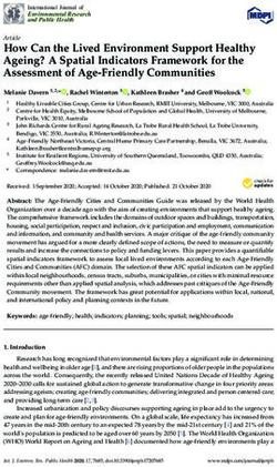 How Can the Lived Environment Support Healthy Ageing? A Spatial Indicators Framework for the Assessment of Age-Friendly Communities