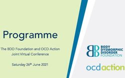 Programme The BDD Foundation and OCD Action Joint Virtual Conference Saturday 26th June 2021