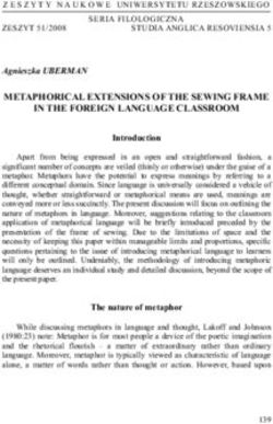 METAPHORICAL EXTENSIONS OF THE SEWING FRAME IN THE FOREIGN LANGUAGE CLASSROOM - Core