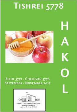 Tishrei 5778 - Ellul 5777 - Cheshvan 5778 September - November 2017 Solihull & District Hebrew Congregation - Solihull Shul