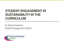 STUDENT ENGAGEMENT IN SUSTAINABILITY IN THE CURRICULUM - Dr Elaine Crawford Student Engagement Officer