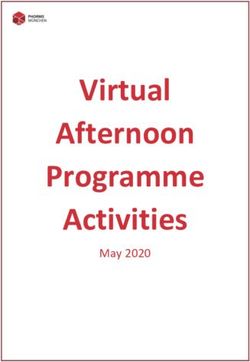 Virtual Afternoon Programme Activities - May 2020