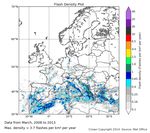 A European lightning density analysis using 6 years of ATDnet data