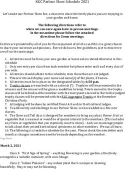 KGC Parlour Show Schedule 2021 - KELOWNA GARDEN CLUB
