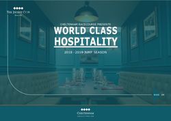 HOSPITALITY WORLD CLASS 2018 - 2019 JUMP SEASON