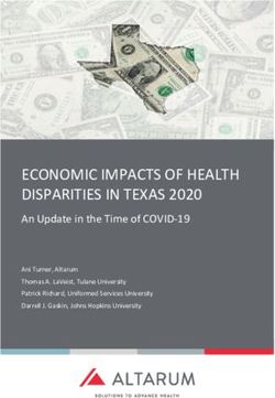 ECONOMIC IMPACTS OF HEALTH DISPARITIES IN TEXAS 2020 - An Update in the Time of COVID-19