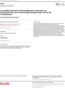 Translating Breaches of Intersubjective Constraints on Interaction: the Case of Swearing in Roddy Doyle's Novel The Commitments - Érudit