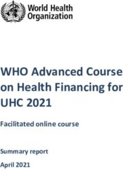 WHO Advanced Course on Health Financing for - UHC 2021 Facilitated online course Summary report