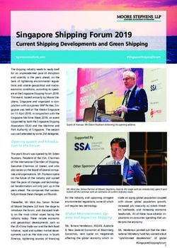 Singapore Shipping Forum 2019 - Current Shipping Developments and Green Shipping - Moore Stephens