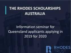 THE RHODES SCHOLARSHIPS AUSTRALIA - Information seminar for Queensland applicants applying in 2019 for 2020 - QUT