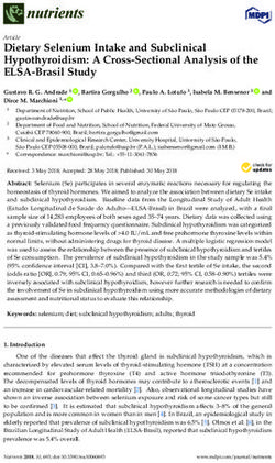 Dietary Selenium Intake and Subclinical Hypothyroidism: A Cross-Sectional Analysis of the ELSA-Brasil Study - MDPI