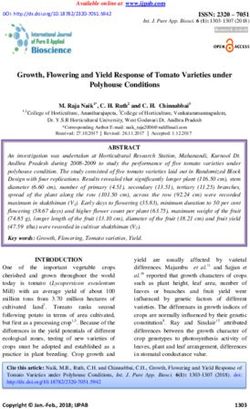Growth, Flowering and Yield Response of Tomato Varieties under Polyhouse Conditions - IJPAB