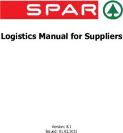 Logistics Manual for Suppliers - Spar
