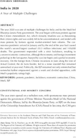 India in 2020 A Year of Multiple Challenges