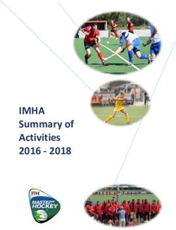 IMHA Summary of Activities 2016 2018 - International Masters ...