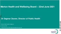Merton Health and Wellbeing Board - 22nd June 2021 - Dr Dagmar Zeuner, Director of Public Health - Merton Council