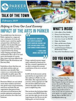 Impact of THE ARTS IN PARKER - TALK OF THE TOWN February 2019 - Town of Parker