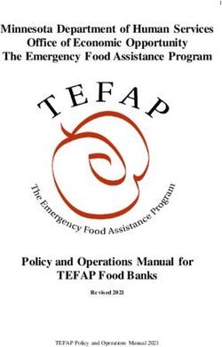 Minnesota Department of Human Services Office of Economic Opportunity The Emergency Food Assistance Program - Policy and Operations Manual for ...