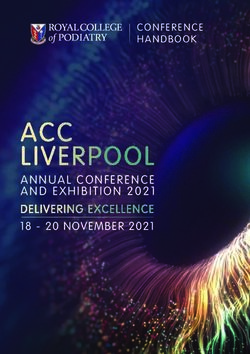ANNUAL CONFERENCE AND EXHIBITION 2021 18 - 20 NOVEMBER 2021 - CONFERENCE HANDBOOK - College of Podiatry