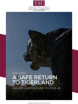 A SAFE RETURN TO TIGERLAND - HEALTHY CAMPUS GUIDE TO COVID-19 2021-2022 - Texas Southern University