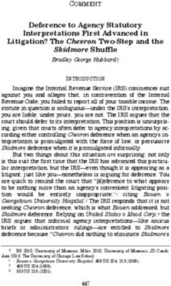 Deference to Agency Statutory Interpretations First Advanced in Litigation? The Chevron Two-Step