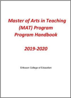 Master of Arts in Teaching (MAT) Program Program Handbook 2019-2020 - Eriksson College of Education