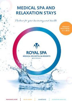 MEDICAL SPA AND RELAXATION STAYS - Pa ner r y r ha y and hea h PRICELIST VALID FROM