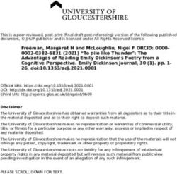 FREEMAN, MARGARET H AND MCLOUGHLIN, NIGEL F ORCID: 0000- 0002-0382-6831 (2021) "TO PILE LIKE THUNDER": THE ADVANTAGES OF READING EMILY DICKINSON'S ...