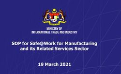 SOP for Safe@Work for Manufacturing and its Related Services Sector 19 March 2021