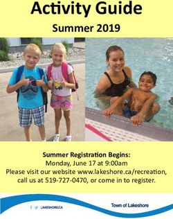 Activity Guide Summer 2019 - Summer Registration Begins: Monday, June 17 at 9:00am - Town of Lakeshore