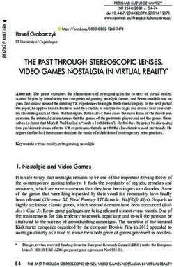 THE PAST THROUGH STEREOSCOPIC LENSES. VIDEO GAMES NOSTALGIA IN VIRTUAL REALITY