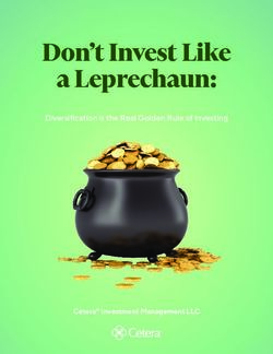 Don't Invest Like a Leprechaun: Diversi cation is the Real Golden Rule of Investing - Cetera