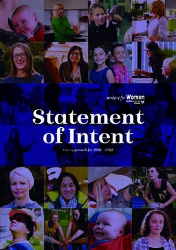 Statement of Intent Our approach for 2018 2022