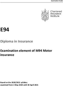 E94 Diploma in Insurance Examination element of M94 Motor insurance - Based on the 2020/2021 syllabus examined from 1 May 2020 until 30 April 2021 ...