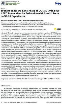 Tourism under the Early Phase of COVID-19 in Four APEC Economies: An Estimation with Special Focus on SARS Experiences - MDPI