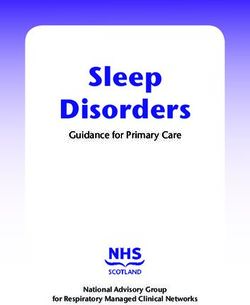 Sleep Disorders Guidance for Primary Care - National Advisory Group for Respiratory Managed Clinical Networks