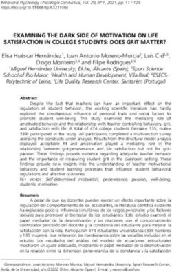 EXAMINING THE DARK SIDE OF MOTIVATION ON LIFE SATISFACTION IN COLLEGE STUDENTS: DOES GRIT MATTER?1 - Behavioral Psychology ...