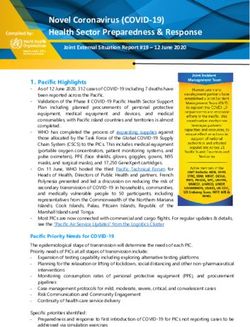 Novel Coronavirus (COVID-19) Health Sector Preparedness & Response - Novel Coronavirus (COVID-19) Health Sector ...