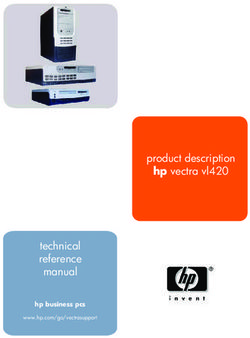 Product description hp vectra vl420 technical reference manual - hp business pcs www.hp.comgo/vectrasupport