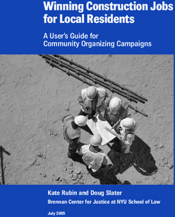 Winning Construction Jobs for Local Residents - A User's Guide for Community Organizing Campaigns