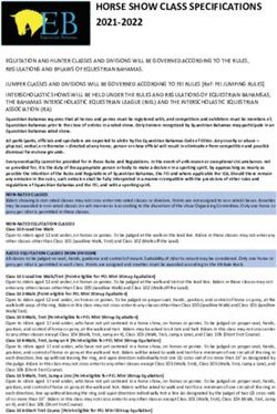 HORSE SHOW CLASS SPECIFICATIONS 2021-2022
