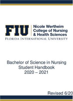 Bachelor of Science in Nursing Student Handbook 2020 - 2021 Revised 6/20