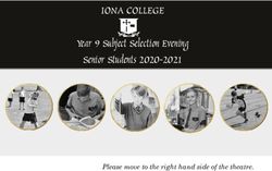 IONA COLLEGE Year 9 Subject Selection Evening Senior Students 2020-2021 - Please move to the right hand side of the theatre.