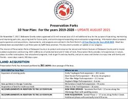 Preservation Parks 10 Year Plan: For the years 2019-2028 - UPDATE AUGUST 2021