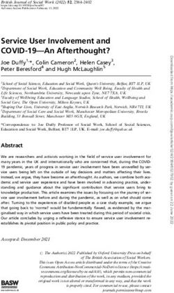 Service User Involvement and COVID-19-An Afterthought?